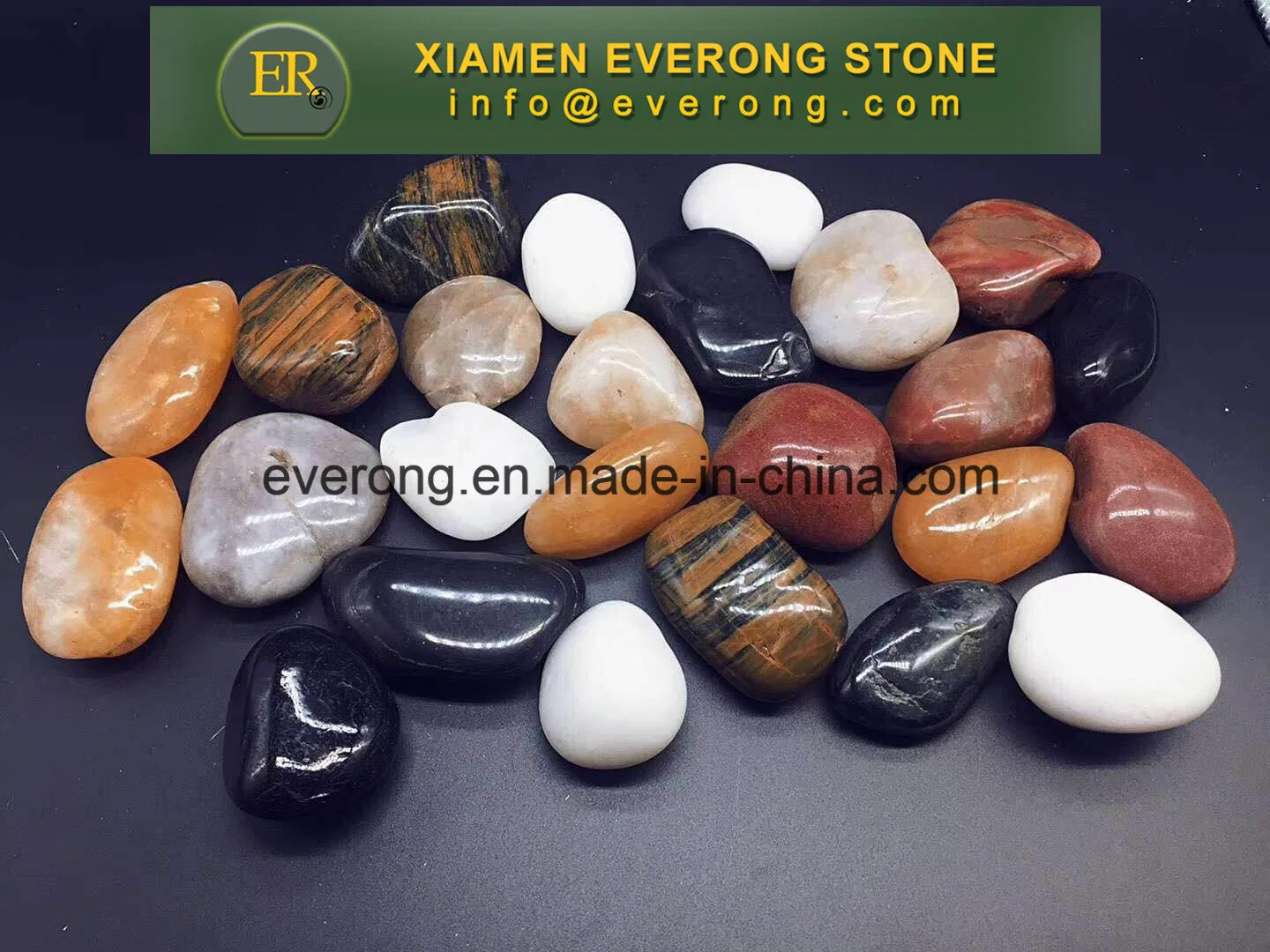 Natural Multilcolor River Rock Pebble Stone Size 2-3cm /3-5cm /5-8cm for Landscaping