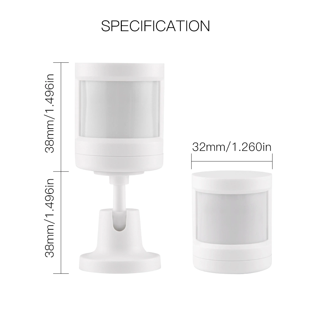 Smart Zigbee PIR Motion Sensor Human Detector with Foot Stand Smart Life Tuya APP Control Intelligent Linkage Smart Home Alarm System