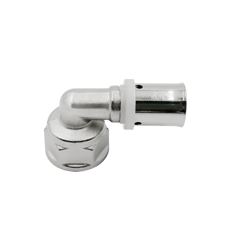 Female Elbow Brass Pex Plumbing Press Fitting for for Pex-Al-Pex Aluminum Pipe