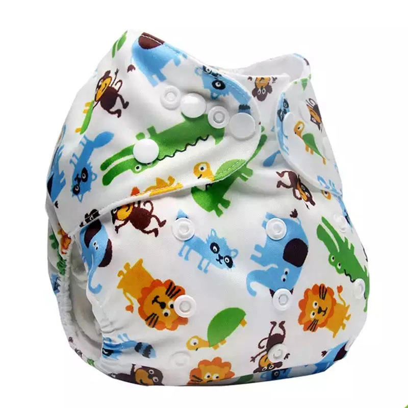 Absorption Waterproof Reusable Printed Cotton Baby Cloth Nappy Diaper Wetness Indicator Baby Diaper