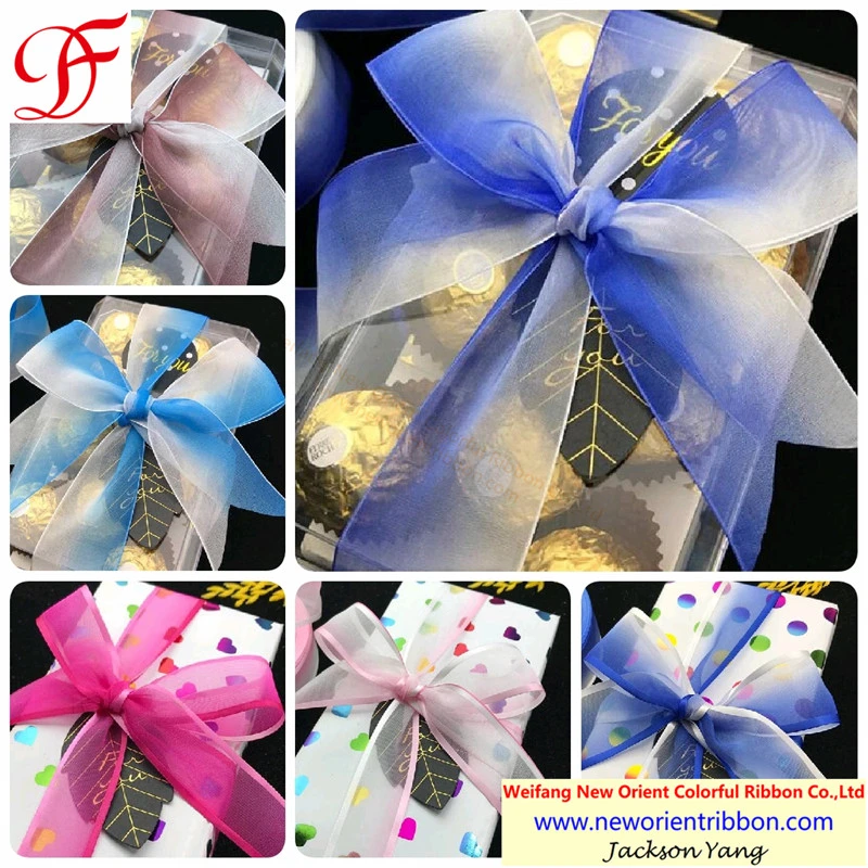 Satin Ribbon, Grosgrain, Organza, Metallic, Gingham, Satin Edge/Center Organza Print Ribbon for Gift/Packing/Wrapping/Bow/Xmas/Garment Accessories