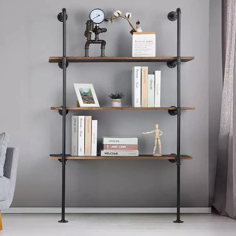 Coffee Shop Decor Wall Shelf Industrial Style Iron Pipe Shelves