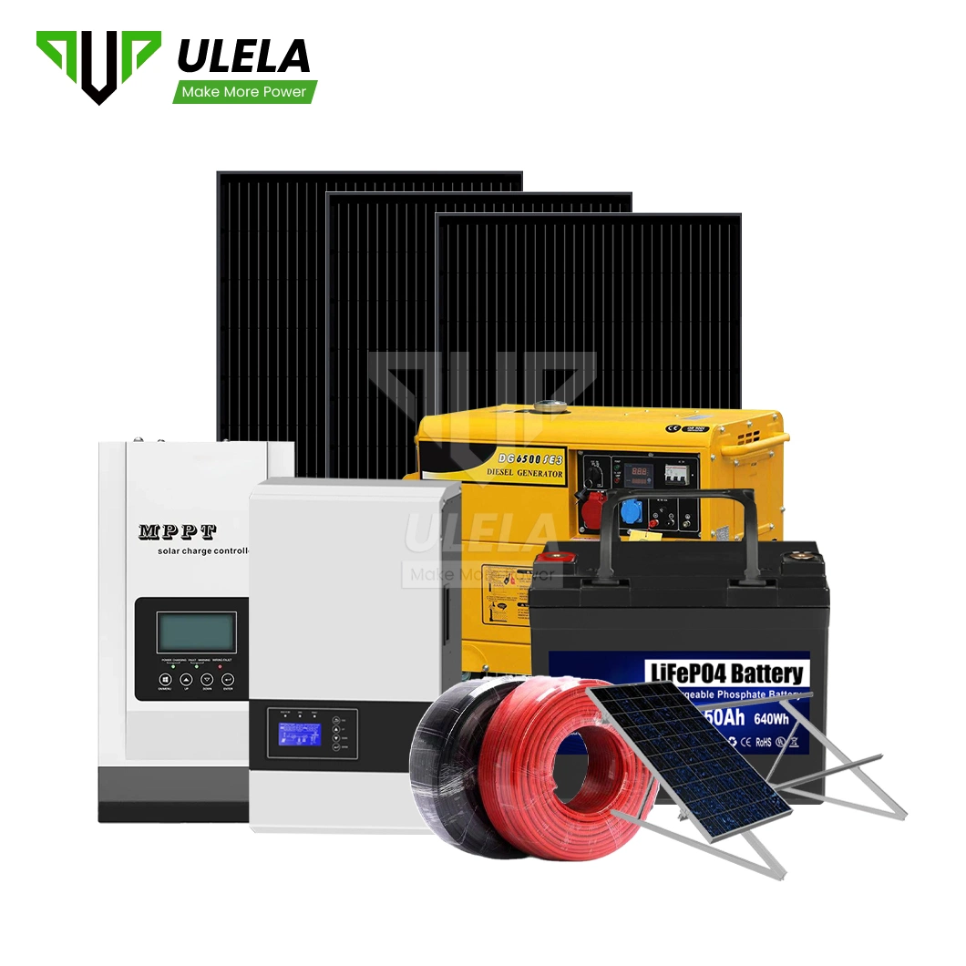 Ulela The Best Portable Solar Power Generator Factory Sample Available off Grid 3phase Solar System China PV Diesel