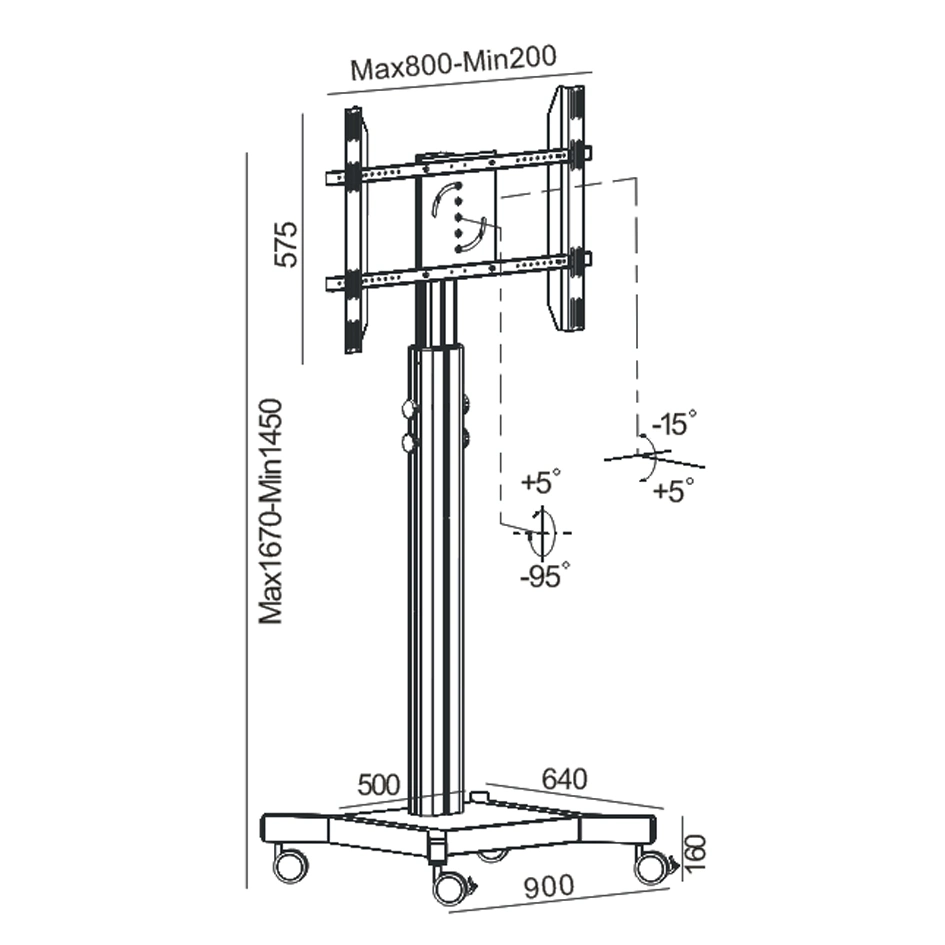 Manual Lifting TV Floor Stand