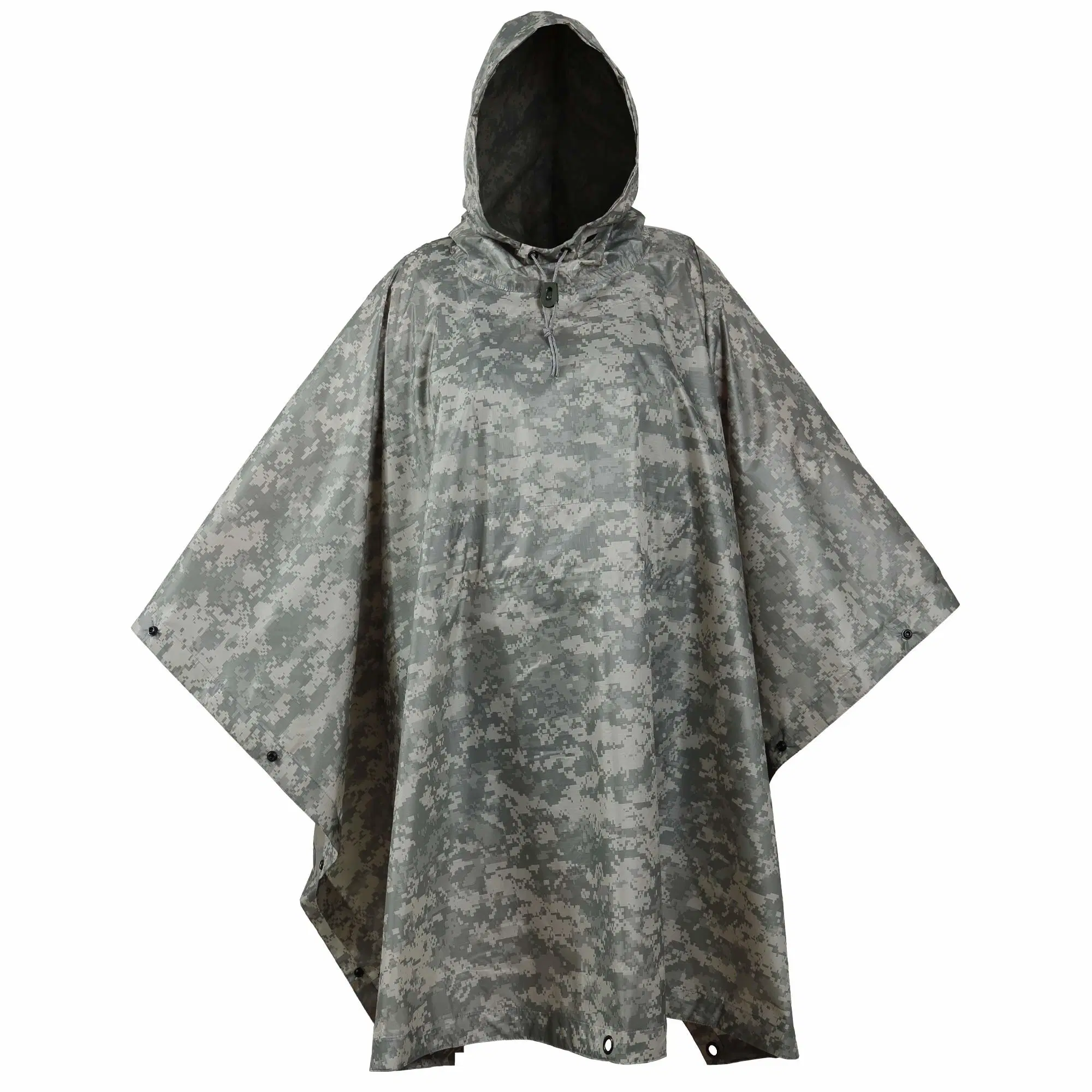 Camouflage Rain Poncho Waterproof Hooded Poncho Outdoor Camping Hiking Rain Cover