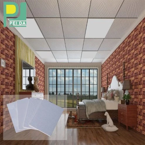 Patterned Drywall 60X60 PVC Gypsum Ceiling Board Tiles