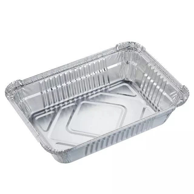 Food Grade Disposable Tin Foil Baking Pan/Trays with Lids Barbecue Box Takeaway Aluminum Foil Tableware Fast Food Container