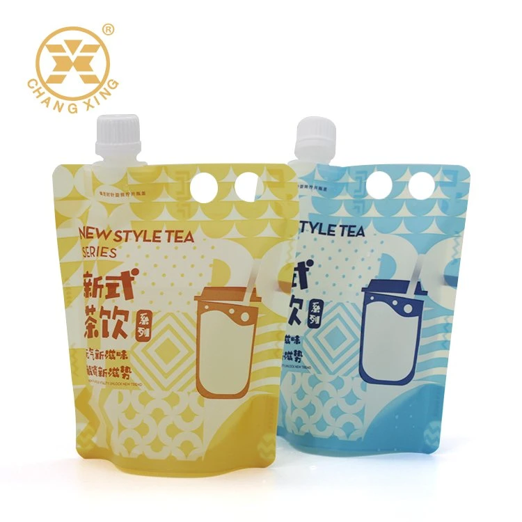 Reusable Standing Liquid Juice Food Packaging Pouch Clear Drink Stand up Bag with Spout