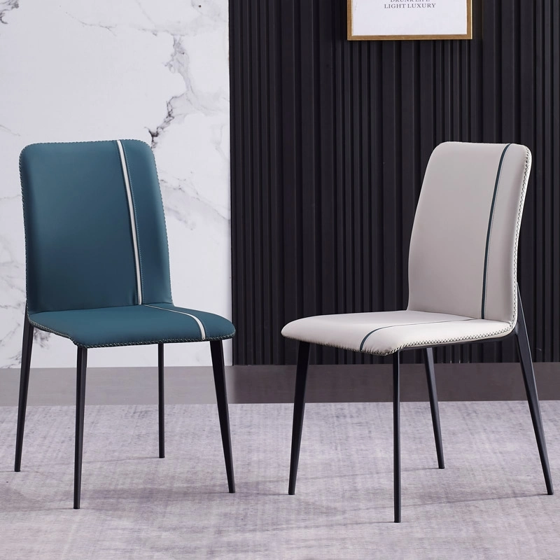 Mobilier de projet de restaurant d'hôtel à domicile utilisant une chaise de salle à manger rembourrée en velours PU avec dossier en sac souple.