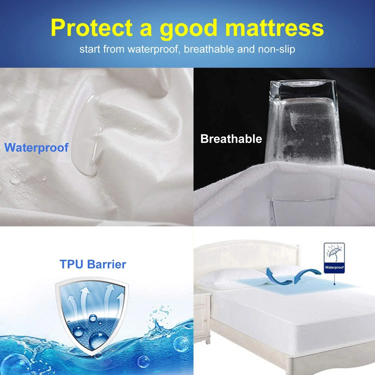 Quilted Microfiber and Hypoallergenic Waterproof Mattress Pad