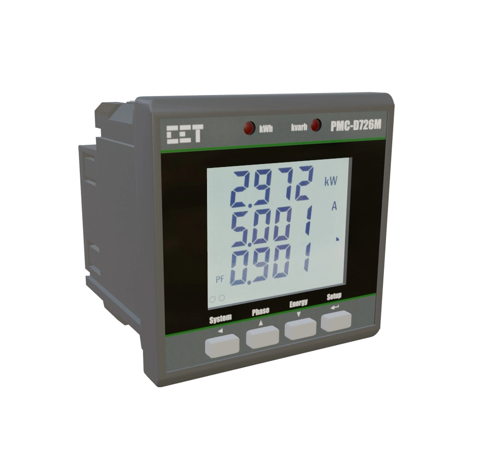 شاشة عرض LCD مقاس DIN ثلاثية الأطوار طراز RS-485 Modbus RTU PMC-D726M DIN72 مقياس طاقة كهربائي رقمي متعدد الوظائف