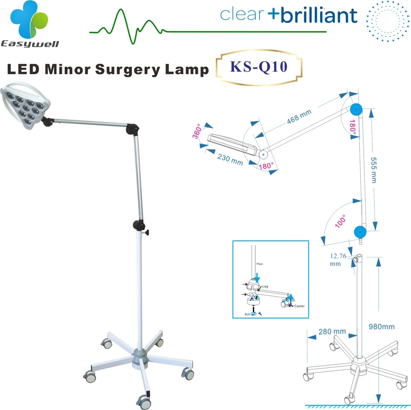 Easywell OP-Instrument KS-Q10-02A Mobile Delta LED kleine OP-Leuchte