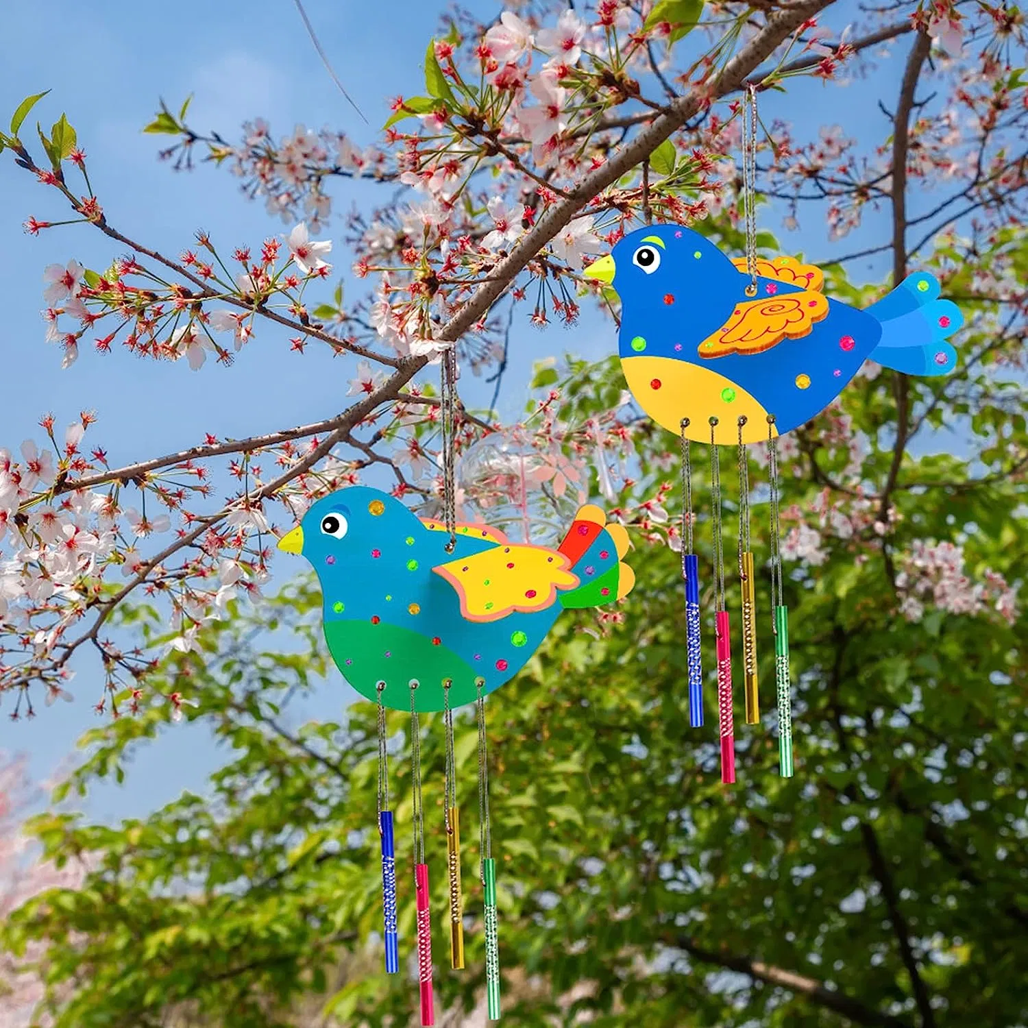 3D Painting Wooden Puzzle Bird Wind Chime Craft Set
