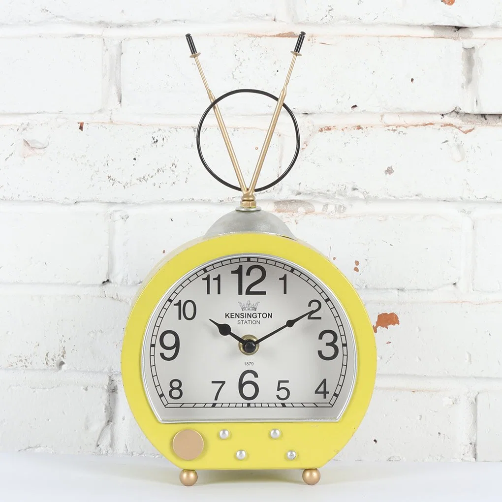 Creative Decoration Retro TV Metal Desk & Table Clock