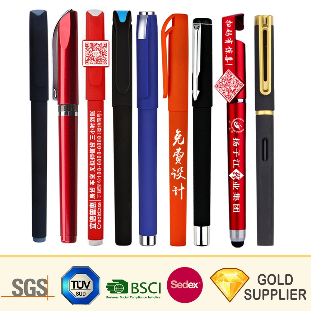 Cheap Bulk Premium Advertising Customized Logo Printable Promotional Ballpoint Exquisite Blank Muti-Function Tool Plastic Metal Stylus Ball Pen with Soft Grip