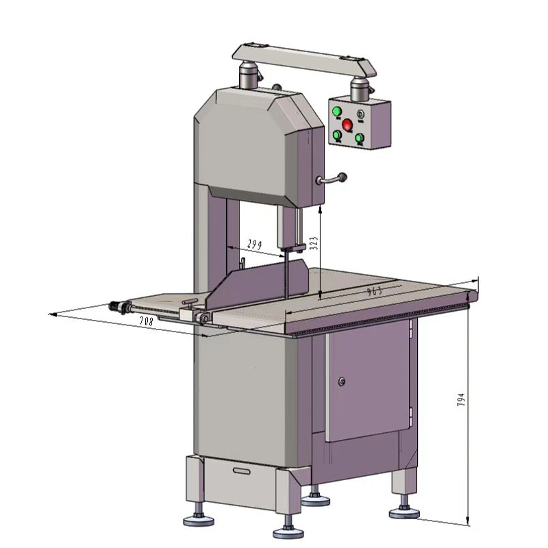 Qh300h Electric Slaughter Meat Grinder Slicer Processing Cutting Line Farm Poultry Saw Chicken Fish Cattle Pig Slaughtering Machine Abattoir Equipment