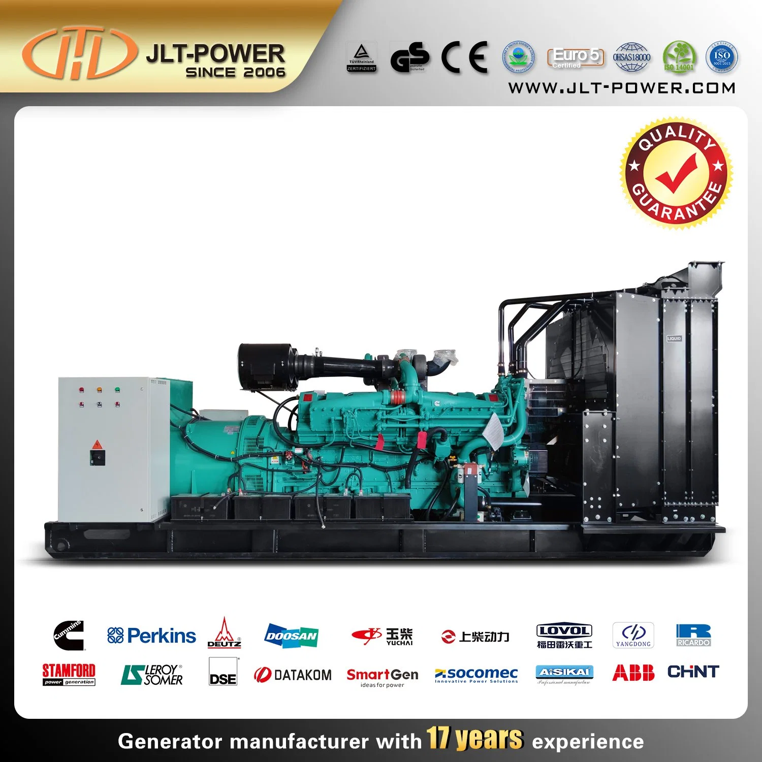 50Hz Conjunto Industrial Abierto 1250kVA Motor Cummins Kta50-G3 Potencia Principal 1000kw Generador Diésel