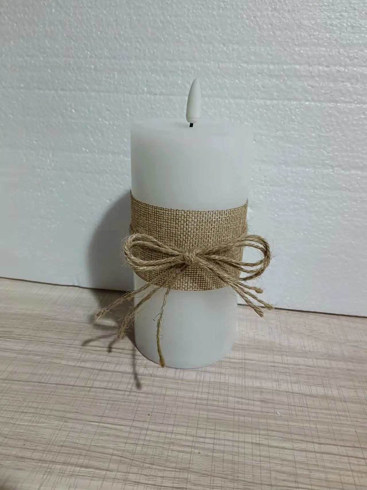 Hemp Rope Home Decoration Flameless LED Candle for Christmas Gift