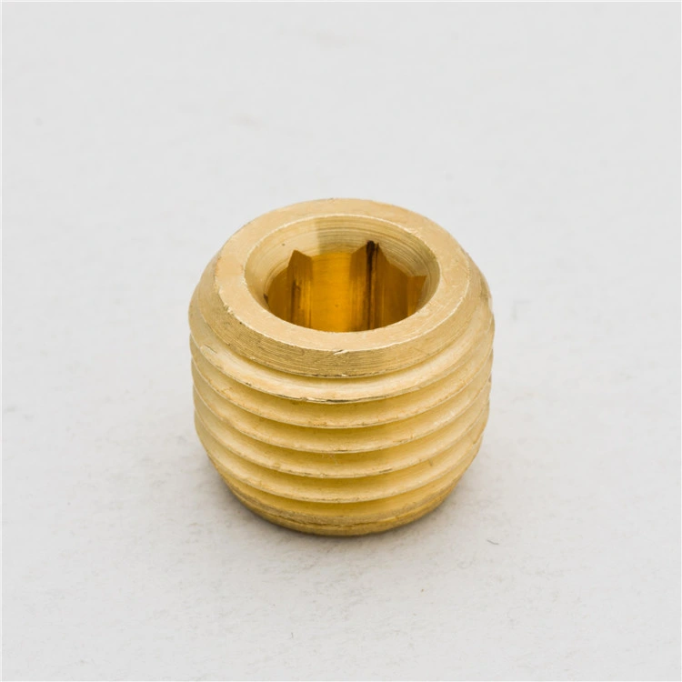 Hex Plug, 1/4" NPT Male, Solid Brass Pipe Fitting