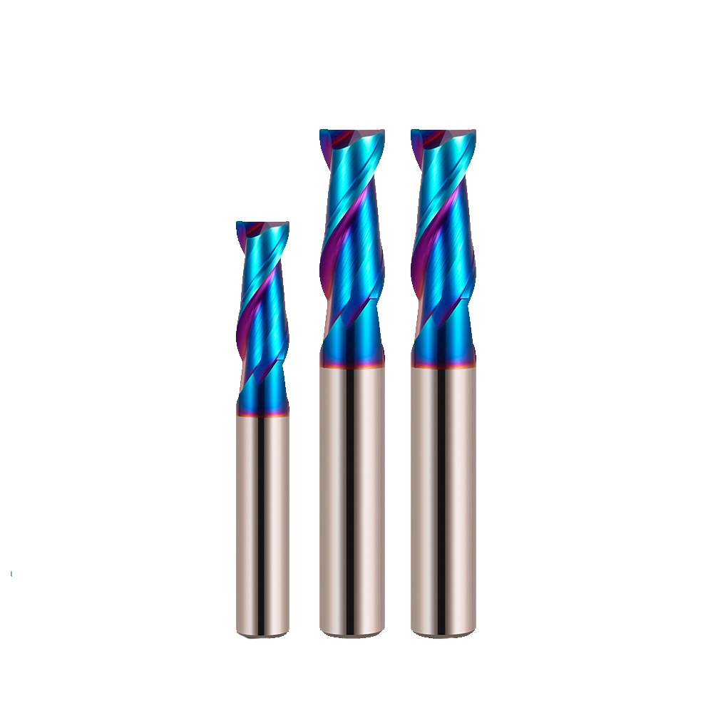 HRC65 2-Edge de l'acier en alliage de tungstène Fraise Fraise spécial en acier inoxydable trempé outils CNC à revêtement dur