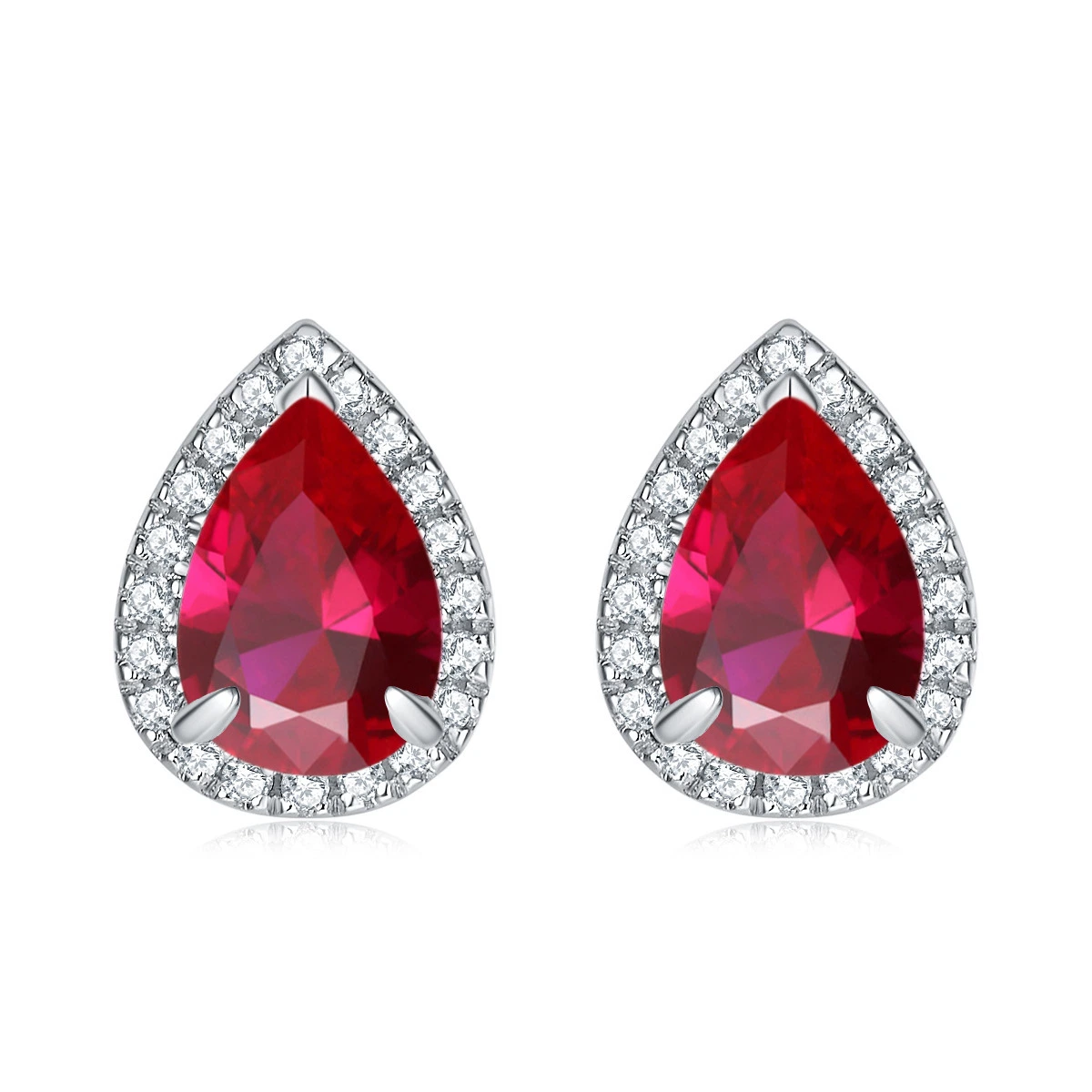 Wholesale/Supplier 925 Sterling Silver Natural Stone Zirconia Teardrop Birthstone Earrings for Female