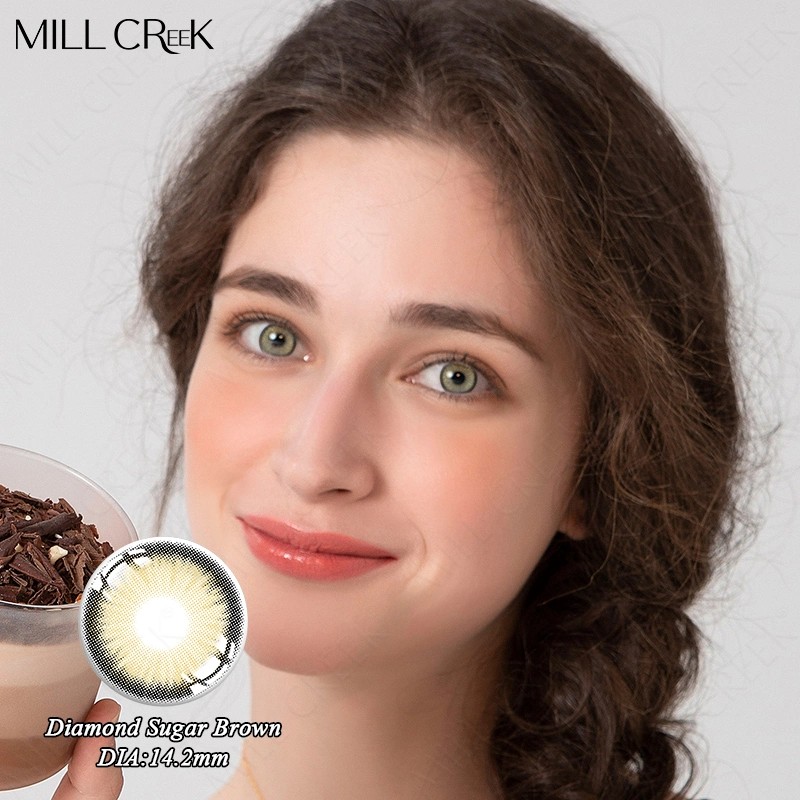 FDA Approved Glutinous Brown Colored Contacts Lenses 14.2mm