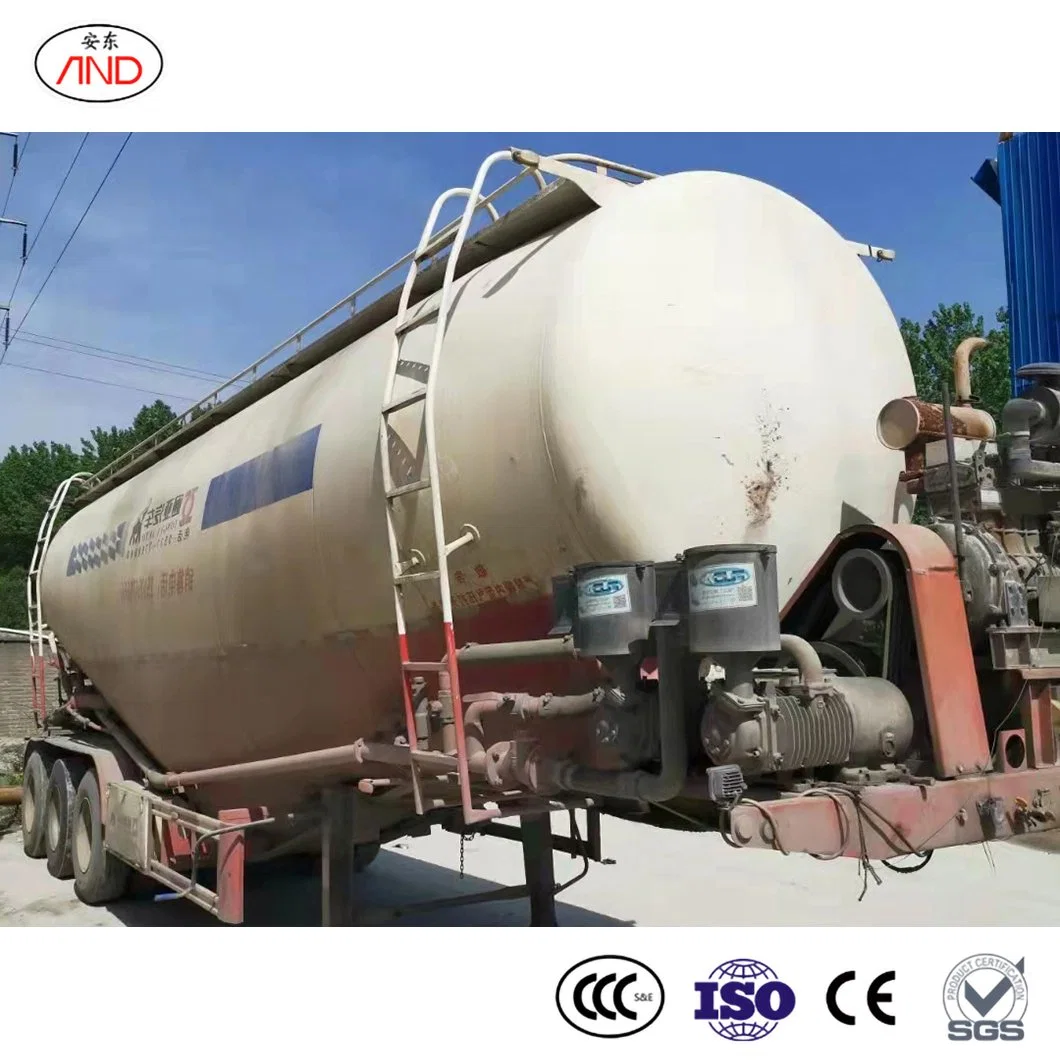 Andong Utility Truck and Trailer China Flatbed Truck Trailer Suppliers Compressor Dry Dust Flour Powder Bulk Cement Tank Semi Trailer Bulk Cement Tanker Trailer