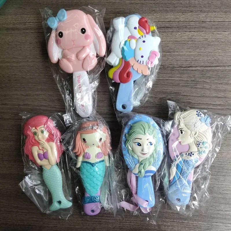 Yaeshii Cartoon Design Princess Elsa Character Air Cushion Anti-Static Hair Brush Scalp Massage Children Hair Comb Girls Gift