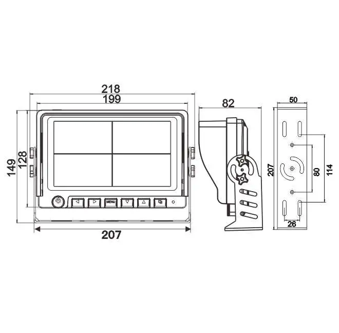 7"Zoll Auto Monitor Ai Fußgängervideo-Warnkamera-System für Auto, Gabelstapler, Heavy Duty Ausrüstung