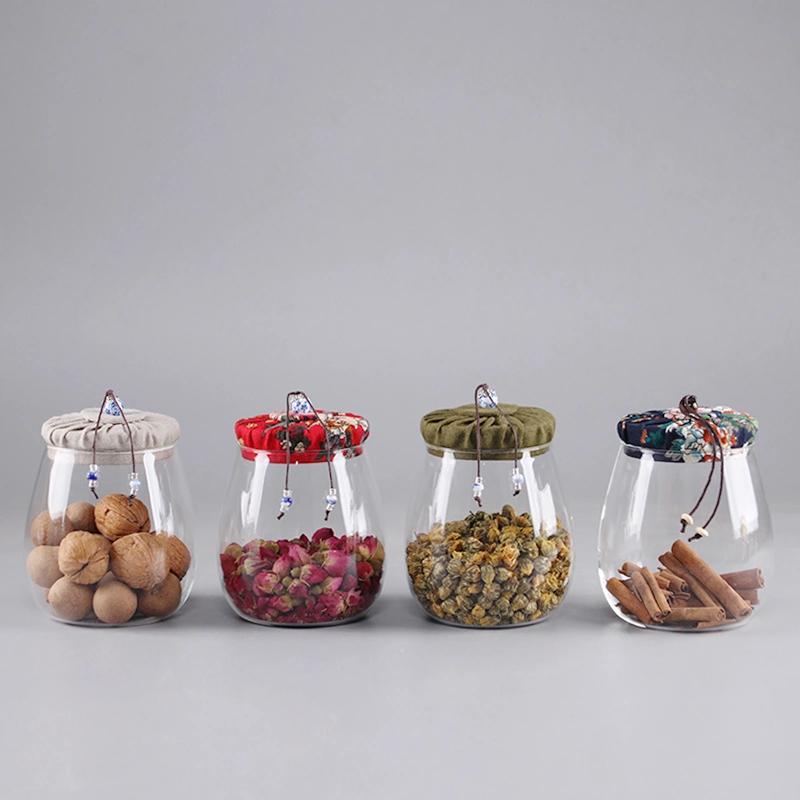 Flower Tea Storage Jar, High Borosilicate Glass Bottle for Daily Use