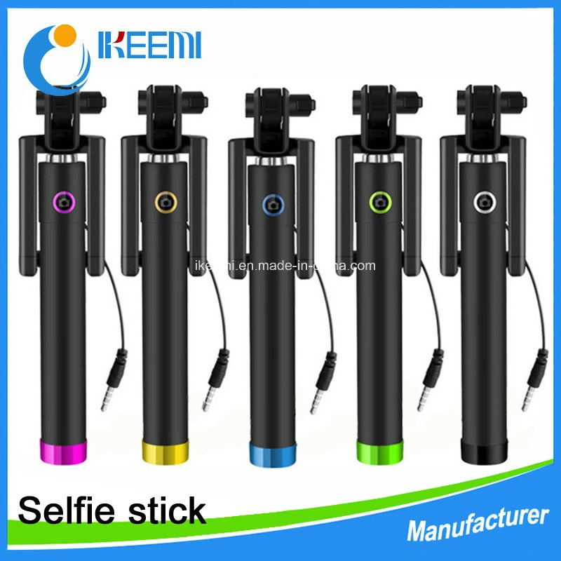 Universal Monopod Retractable Foldable Metal Selfie Stick with Cable