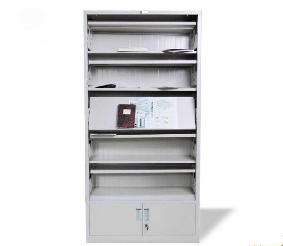 Filing Cabinet Library Bookshelf Rotated Magazine Rack Thickened Steel Library Furniture Single Face Bookcases Rotated Shelves