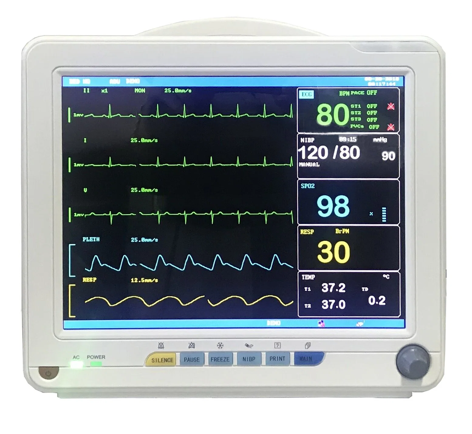 Equipo médico Pdj-3000 Monitor de paciente portátil conectado a la máquina de anestesia para la operación Habitación