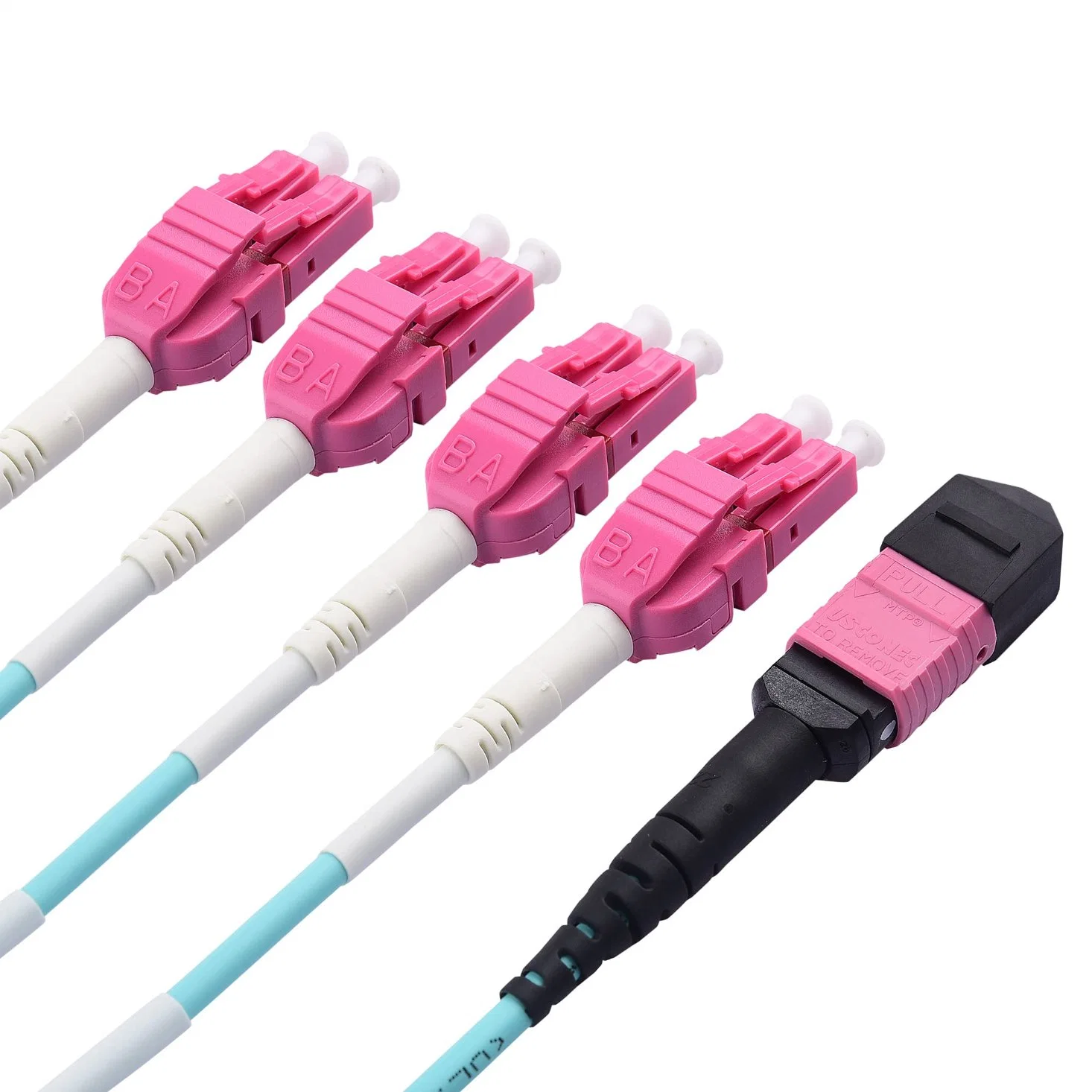 MTP to 4 X LC / 8 Fiber 10GB 40GB 50/125 Om4 Ofnp Multimode Fiber Optic Breakout Cable - Compatible with MTP/Mto Connectors