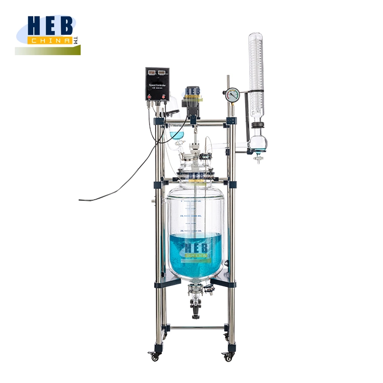 50L New Type Glass Jacketed Reactor/ Double Layer Glass Reactor with Heating Bath