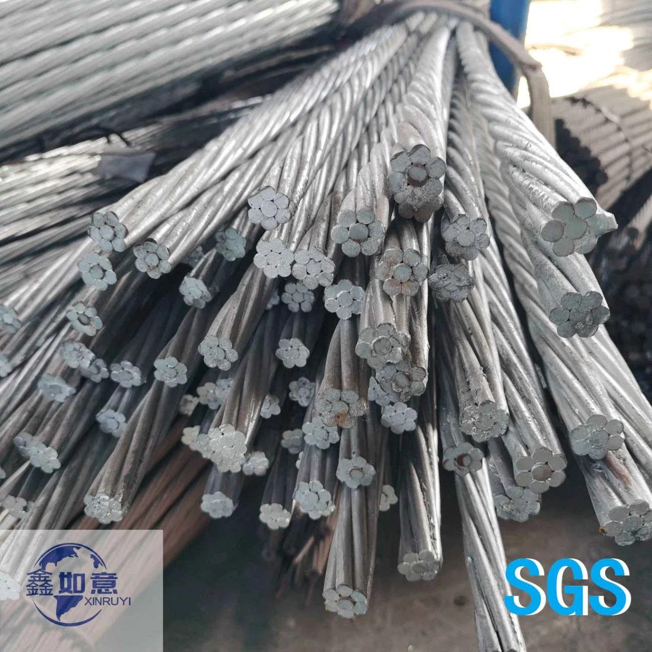 Galvanized Steel Wire Strand 8.0mm 7*2.65mm for ACSR Core with ASTM B 498 475 Standard Guy Wire Stay Wire Cable