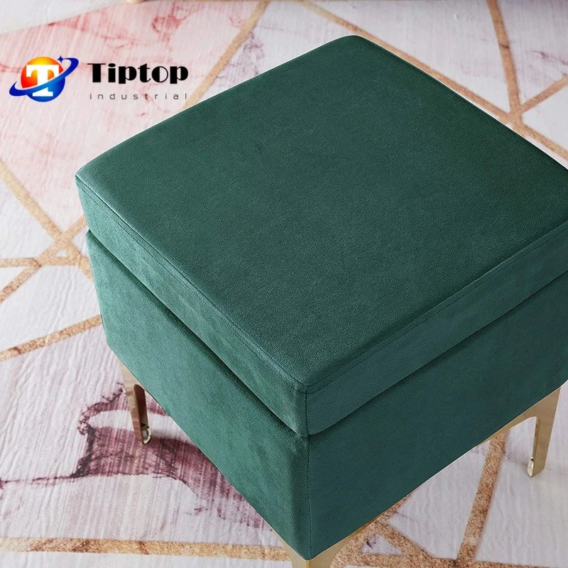 Edelstahl Hotel Wohnzimmer Schlafzimmer Möbel Pouf Ottoman Velvet Fußhocker