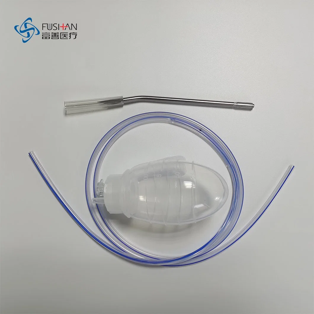 Fushan Factory Medical Silicone Closed Wound Drainage Kit for Pediatric and Adult with Drain Tubes and Trocar CE ISO 100cc 200cc
