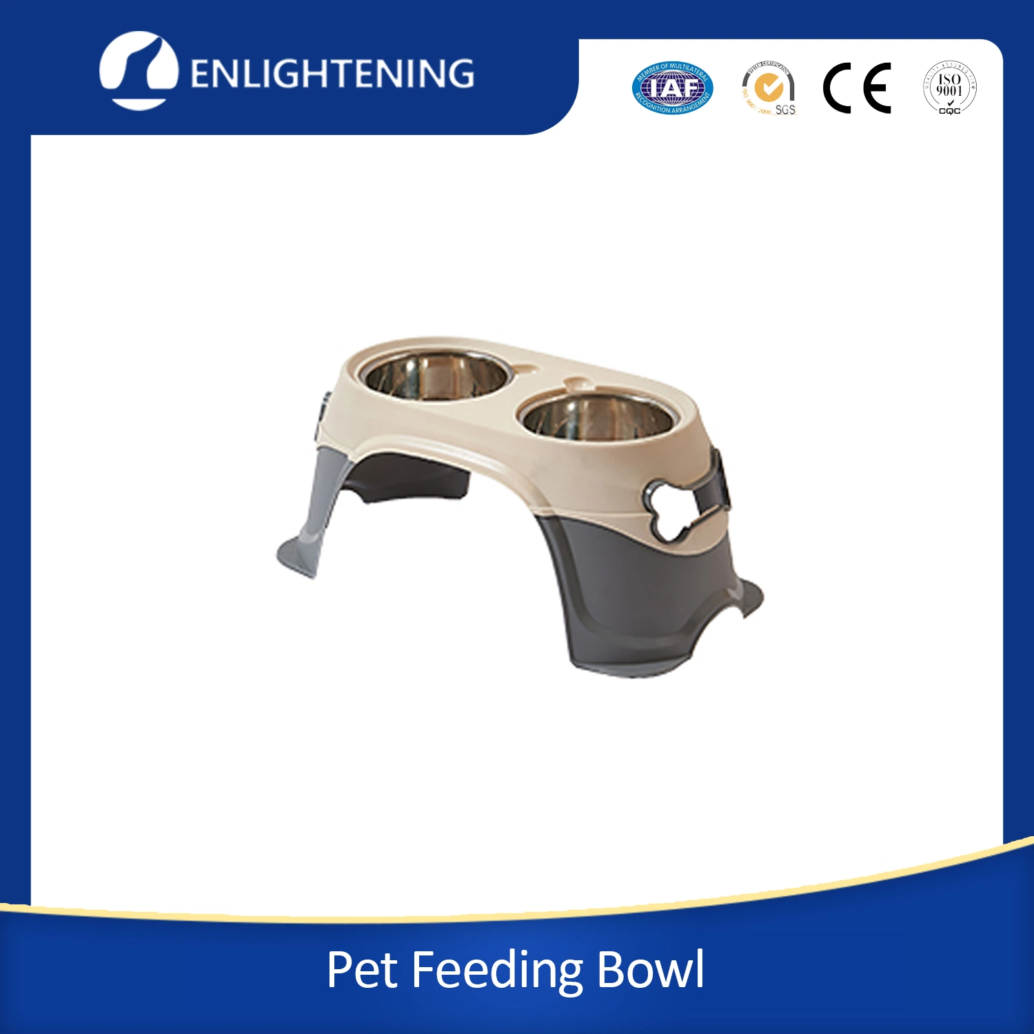 Eco friendly Multi-Color lujo planteó portátil Alimentador de doble de acero inoxidable de Agua Potable alimentos de mascotas perros gatos Bowl