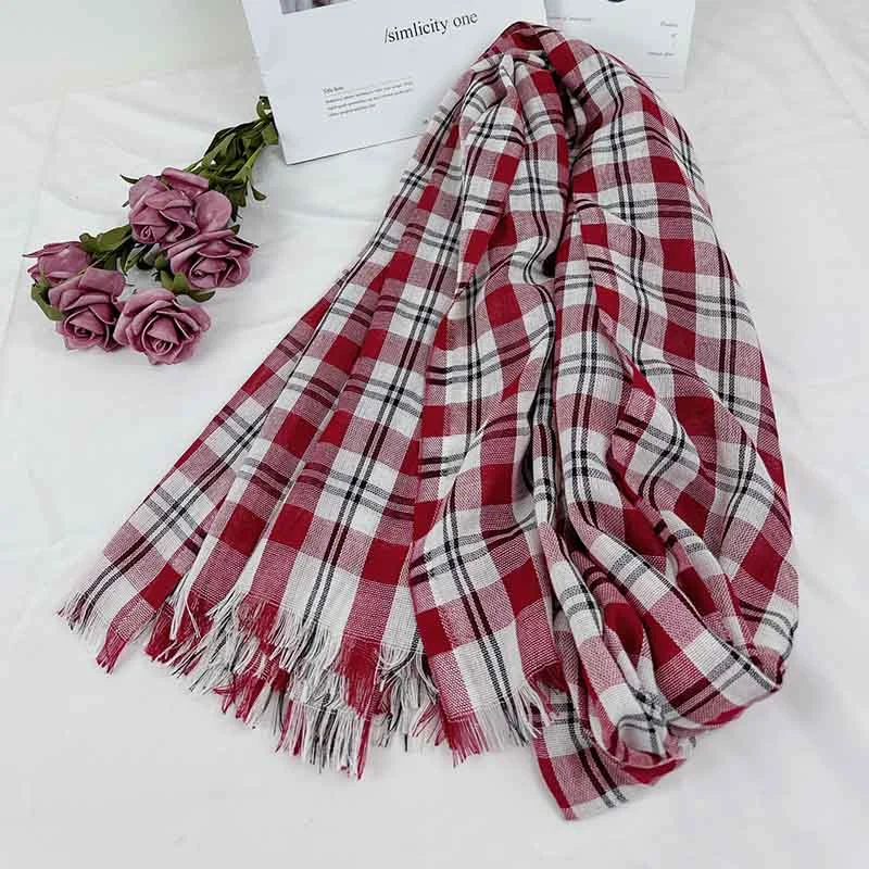 Mens Plaid Woven Scarves with Soft Feel