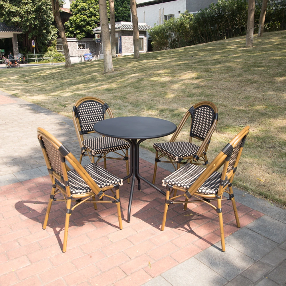 Haut de la qualité du bois profilé en aluminium fini de table et chaises en rotin ensembles canapés de jardin mobilier extérieur