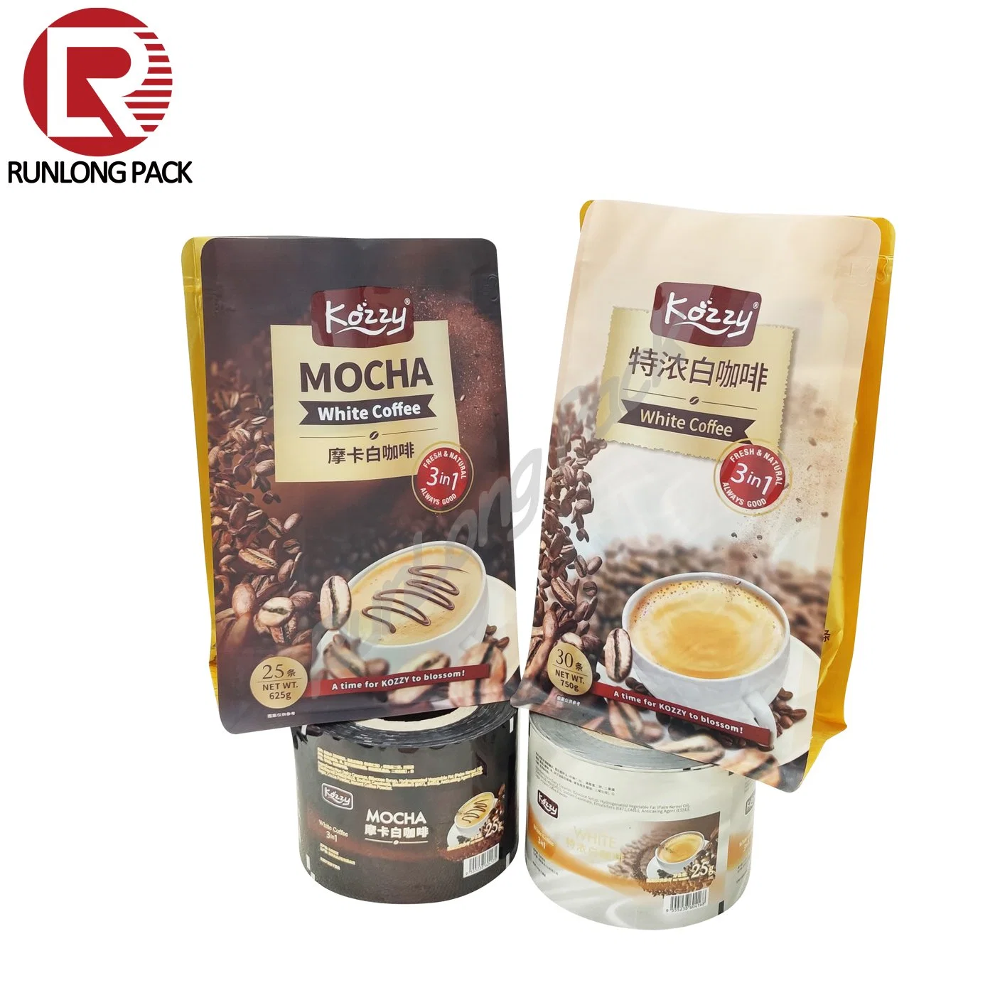 Hergestellt in China Custom Printed Design Kunststoff flexible Lebensmittel Snack Kaffee Aluminium Folie Laminierte Rollen Verpackungsfolie