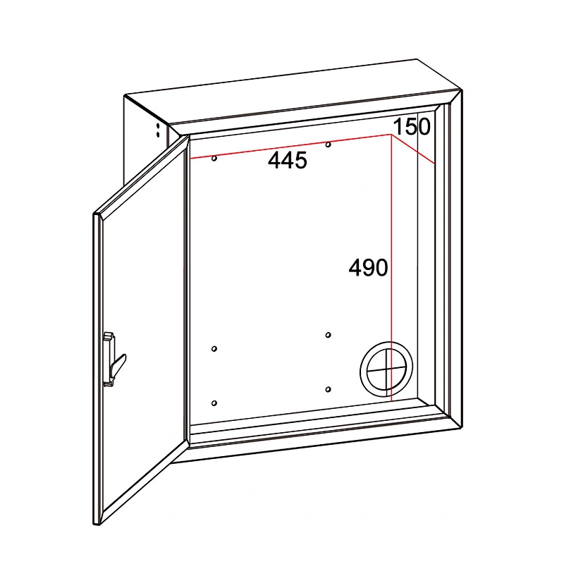 TV-Ständer / PC Media Box / Digital Signage Box Tür mit Schloss (MBS 002)