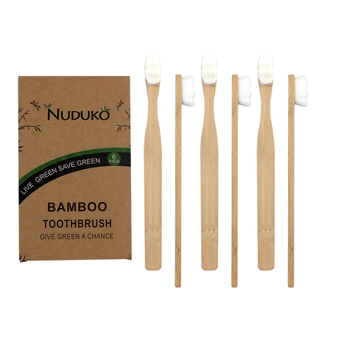 Échantillon gratuit de 100 % biodégradables Eco Friendly Cepillo de Bambu adulte organique naturel Charbon de bois noir bambou