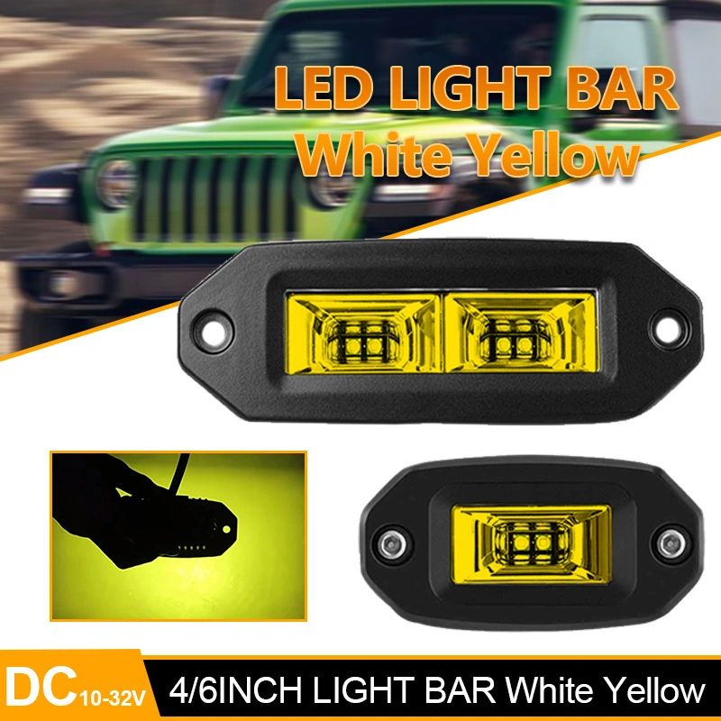 20W montaje LED Pods barra de luz de trabajo de inundación 6500K impermeable Barra DE trabajo DE LED para motor de coche de recogida de respaldo Offroad