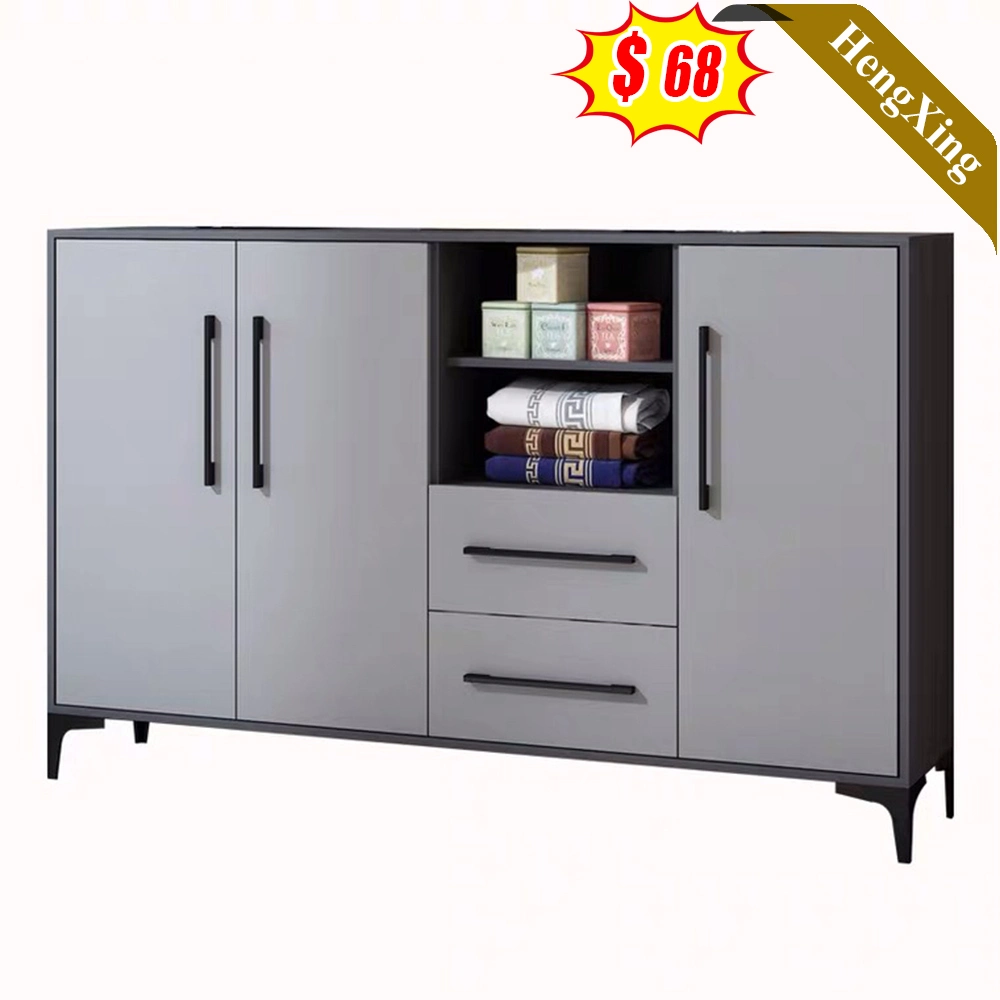 Modern Grey Wood Storage Cabinet Coffee Tables Kitchen Sideboard Dining Buffet Table Home Furniture Set