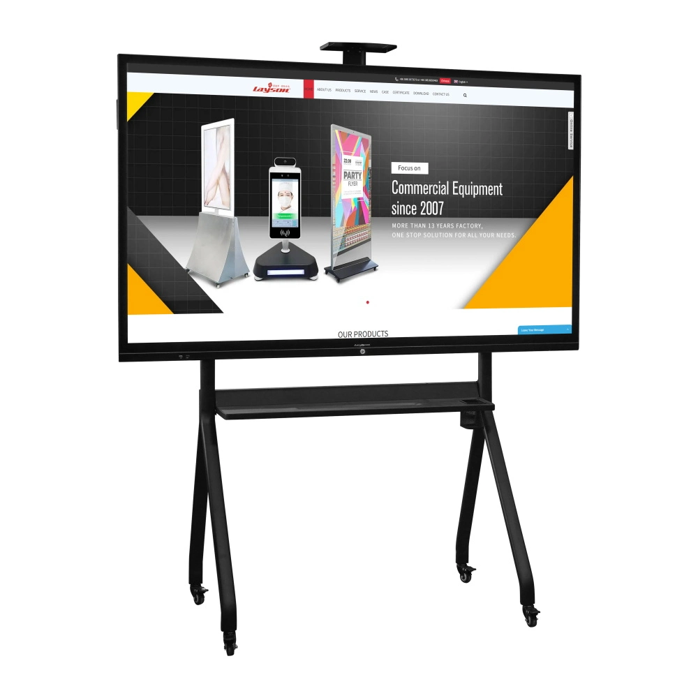 75 Inch 4K LCD Whiteboard Display 20 Points Multi Touch Screen Electronic White Board All in One Smart Interactive Flat Panel for Business/Education