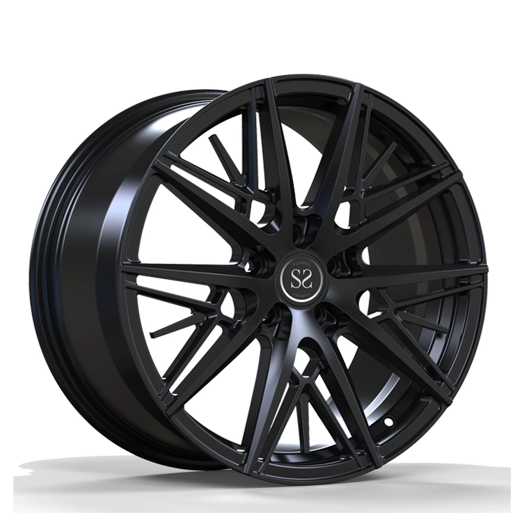 Aluminum Alloy Wheels Multi Spokes Matte Black Custom Concave Forged Rims