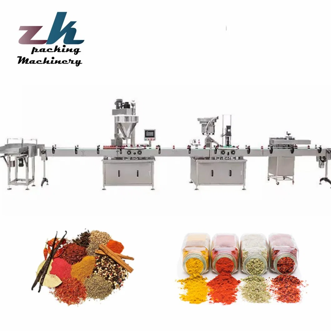 Paprika/Soybean /Milk /Spice/Protein/Curry/Detergent/Chemical Flour /Jar/Can/ Automatic Konjac Powder Packing Bottle Filling and Sealing Line Machine Production