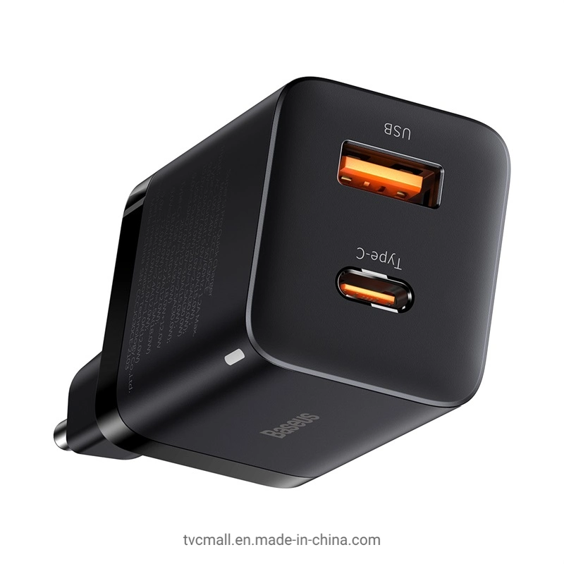 Baseus Super Si PRO Quick Charger Type-C + USB Dual Port Charging Adapter 30W - EU Plug/Black